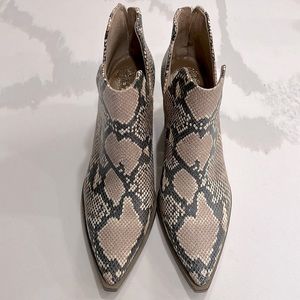 Vince Camuto, snakeskin ankle bootie